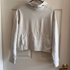 The North Face white hooded sweatshirt